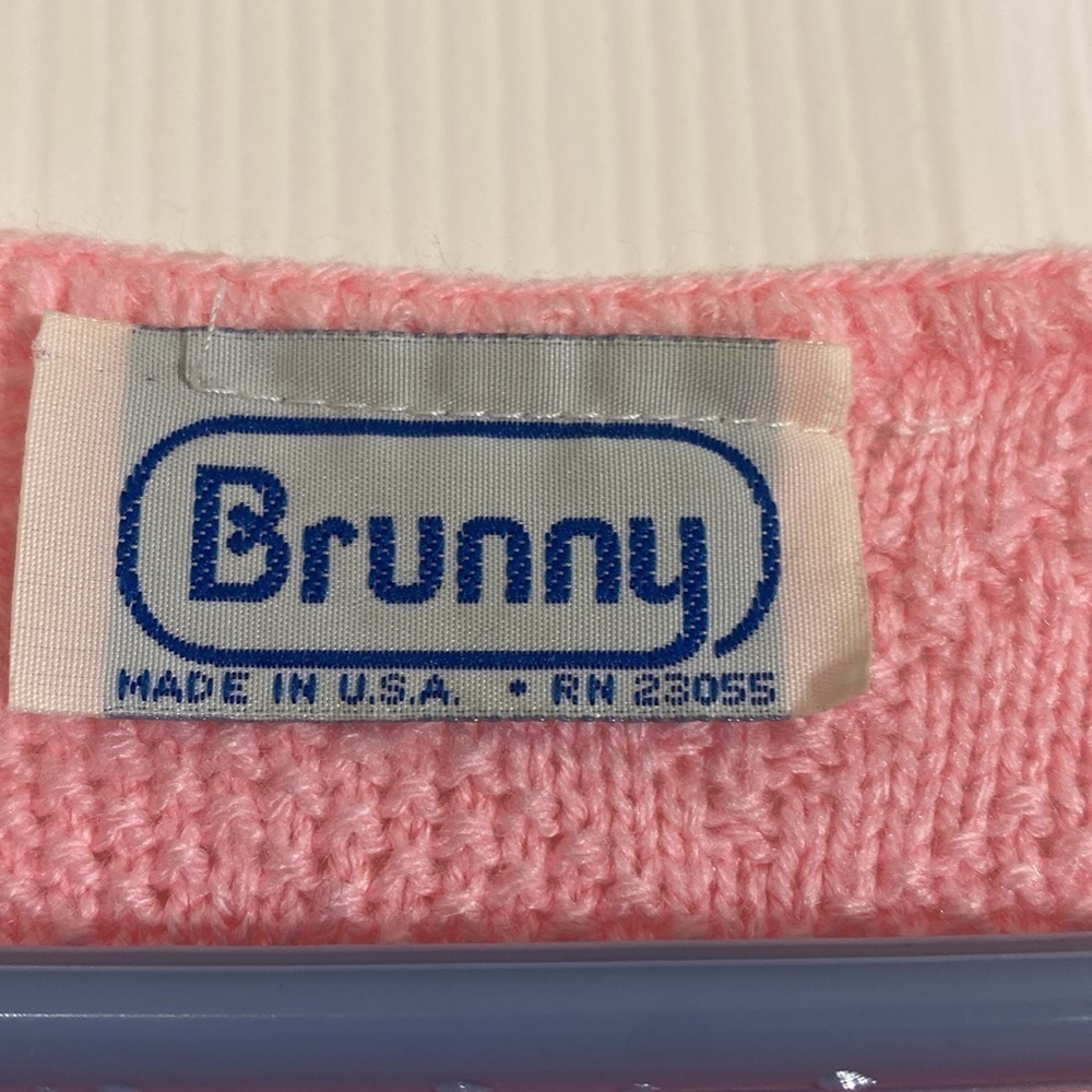 Vintage Brunny 80s Pink Textured Short sleeve sweater top - Picture 4 of 5